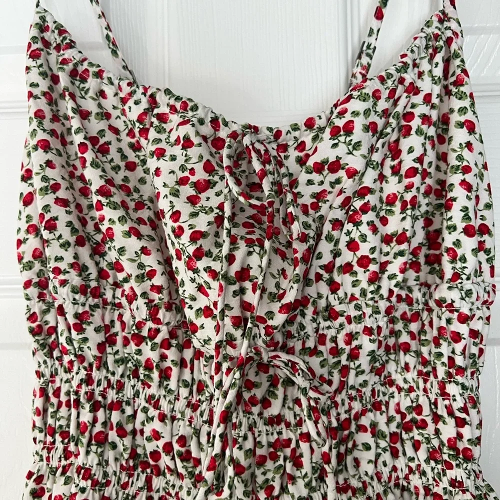 Abercrombie & Fitch Strawberry Milk Maid Smocked Maxi Dress